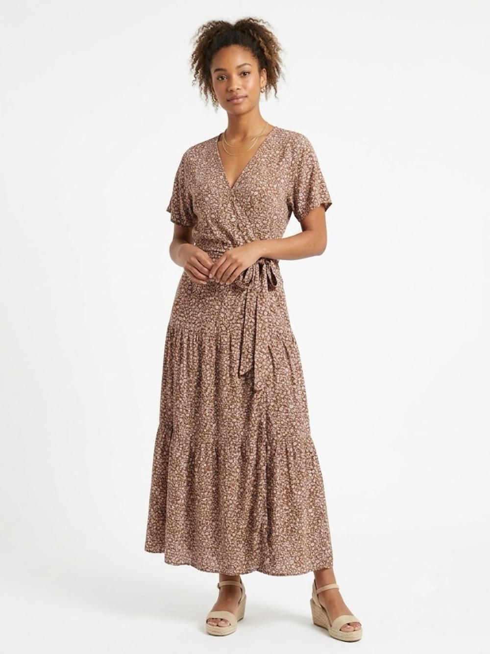 Knox Rose Floral Faux-Wrap Maxi Dress | Size XS